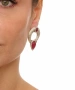 Kiraz Burgundy Stoned Silver Plated Earring