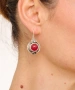 Kiraz Burgundy Stoned Silver Plated Earring