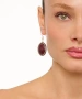 Kiraz Burgundy Stoned Silver Plated Earring
