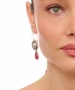 Kiraz Burgundy Stoned Silver Plated Earring