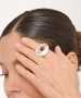 Kiraz Burgundy Stoned Silver Plated Eye Ring