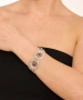 Kiraz Burgundy Stoned Silver Plated Flower Bracelet