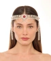 Kiraz Burgundy Stoned Silver Plated Head Accessory