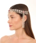 Kiraz Burgundy Stoned Silver Plated Head Accessory