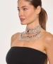 Kiraz Burgundy Stoned Silver Plated Cleopatra Necklace