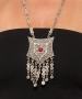 Kiraz Burgundy Stoned Silver Plated Necklace