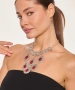 Kiraz Burgundy Stoned Silver Plated Necklace
