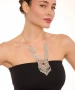 Kiraz Burgundy Stoned Silver Plated Necklace