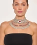 Kiraz Burgundy Stoned Silver Plated Cleopatra Necklace