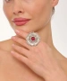 Kiraz Burgundy Stoned Silver Plated Ring