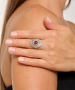 Kiraz Burgundy Stoned Silver Plated Ring