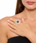 Kiraz Burgundy Stoned Silver Plated Ring