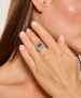 Kiraz Burgundy Stoned Silver Plated Ring