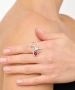 Kiraz Burgundy Stoned Silver Plated Starfish Ring
