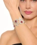 Kiraz Burgundy Stoned Silver Plated Tulip Bracelet