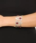 Kiraz Burgundy Stoned Silver Plated Tulip Bracelet