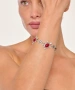 Kiraz Burgundy Stoned Silver Plated Turtle Bracelet