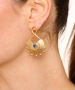 Kiraz Dark Blue Crystal Stoned Gold Plated Earring