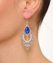 Kiraz Dark Blue Crystal Stoned Silver Plated Earring