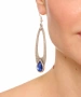 Kiraz Dark Blue Crystal Stoned Silver Plated Earring