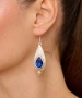 Kiraz Dark Blue Crystal Stoned Silver Plated Earring