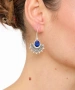 Kiraz Dark Blue Crystal Stoned Silver Plated Earring