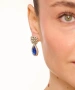 Kiraz Dark Blue Crystal Stoned Silver Plated Earring