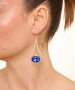 Kiraz Dark Blue Crystal Stoned Silver Plated Earring