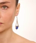 Kiraz Dark Blue Crystal Stoned Silver Plated Earring
