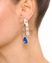 Kiraz Dark Blue Crystal Stoned Silver Plated Earring
