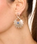 Kiraz Dark Blue Crystal Stoned Silver Plated Earring