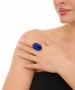 Kiraz Dark Blue Crystal Stoned Silver Plated Ring