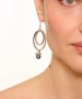 Kiraz Dark Purple Pearl Stoned Silver Plated Earring