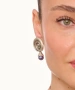 Kiraz Dark Purple Pearl Stoned Silver Plated Earring