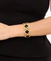 Kiraz Elastic Black Stoned Gold Plated Bracelet
