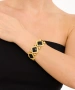 Kiraz Elastic Black Stoned Gold Plated Bracelet