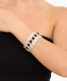 Kiraz Elastic Black Stoned Silver Plated Bracelet