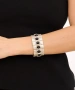 Kiraz Elastic Black Stoned Silver Plated Bracelet