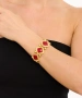 Kiraz Elastic Burgundy Stoned Gold Plated Bracelet