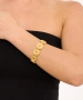 Kiraz Elastic Burgundy Stoned Gold Plated Bracelet