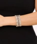 Kiraz Elastic Burgundy Stoned Silver Plated Bracelet