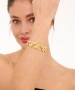 Kiraz Elastic Gold Plated Flower Bracelet