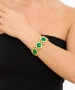 Kiraz Elastic Green Stoned Gold Plated Bracelet
