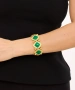 Kiraz Elastic Green Stoned Gold Plated Bracelet