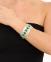 Kiraz Elastic Green Stoned Silver Plated Bracelet