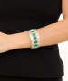 Kiraz Elastic Green Stoned Silver Plated Bracelet