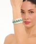 Kiraz Elastic Green Stoned Silver Plated Bracelet