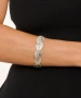 Kiraz Leaf Elastic Silver Plated Bracelet