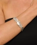Kiraz Leaf Elastic Silver Plated Bracelet