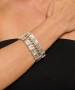 Kiraz Elastic Silver Plated Bracelet